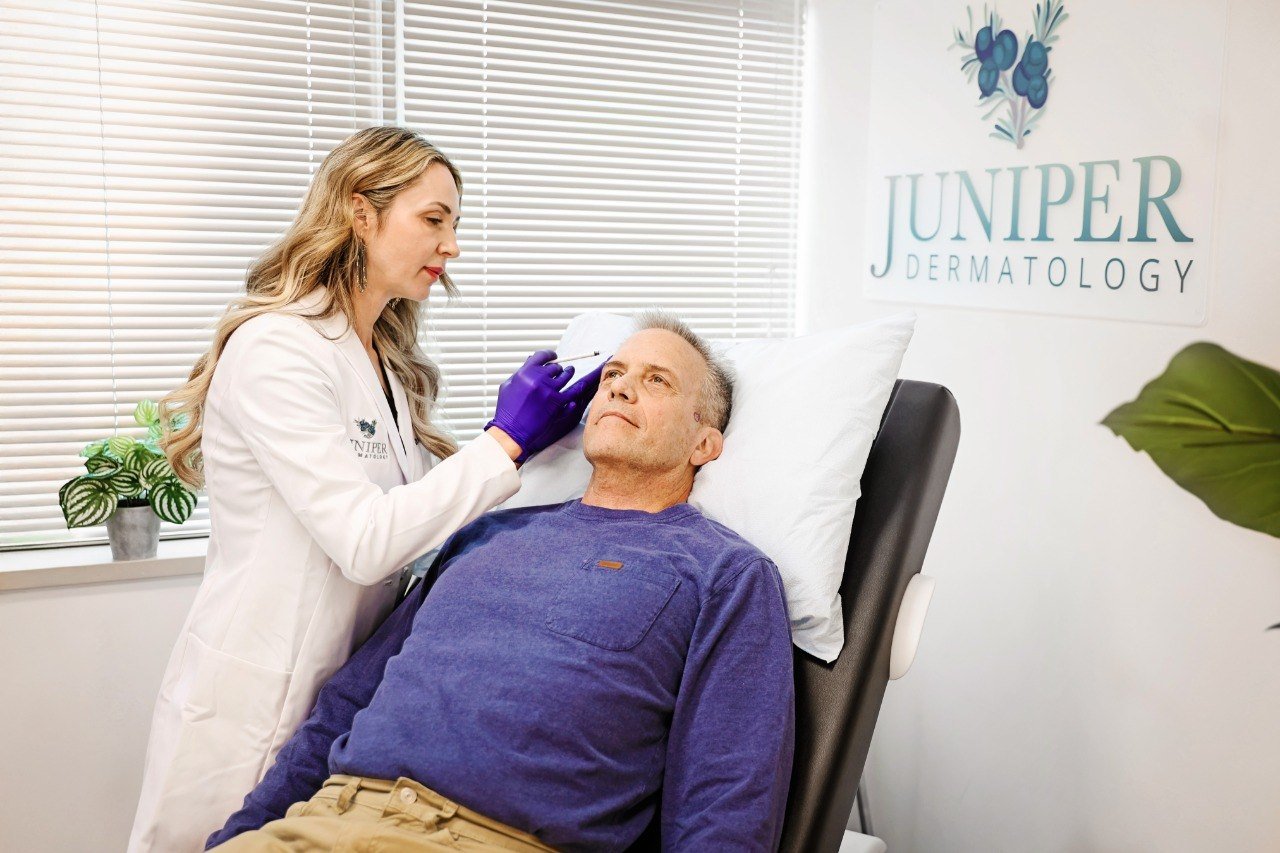 Board-certified dermatology provider performing dermal filler treatment at Juniper Dermatology in Bend, Oregon