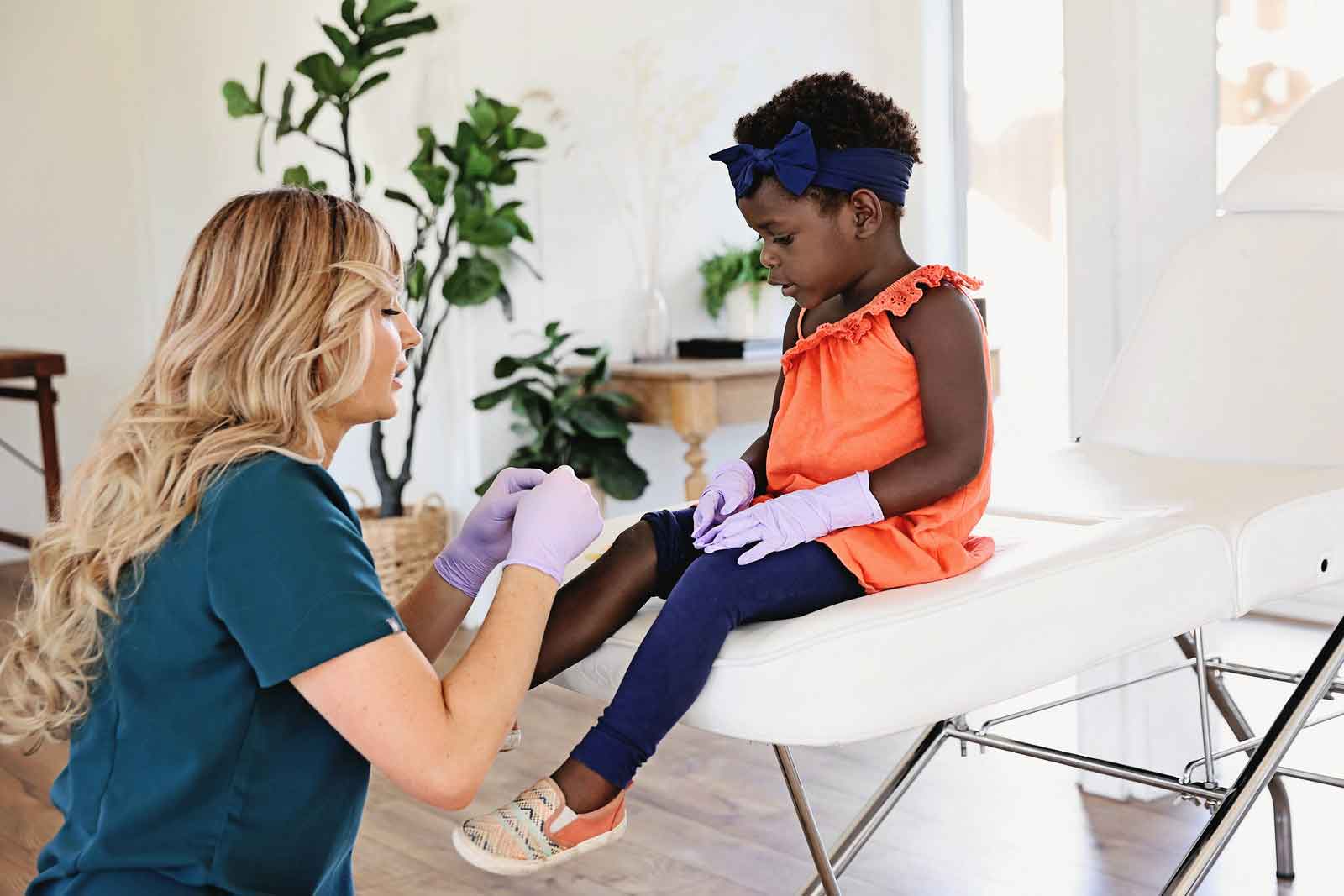 Dermatologist examining an eczema patient in Bend, Oregon.